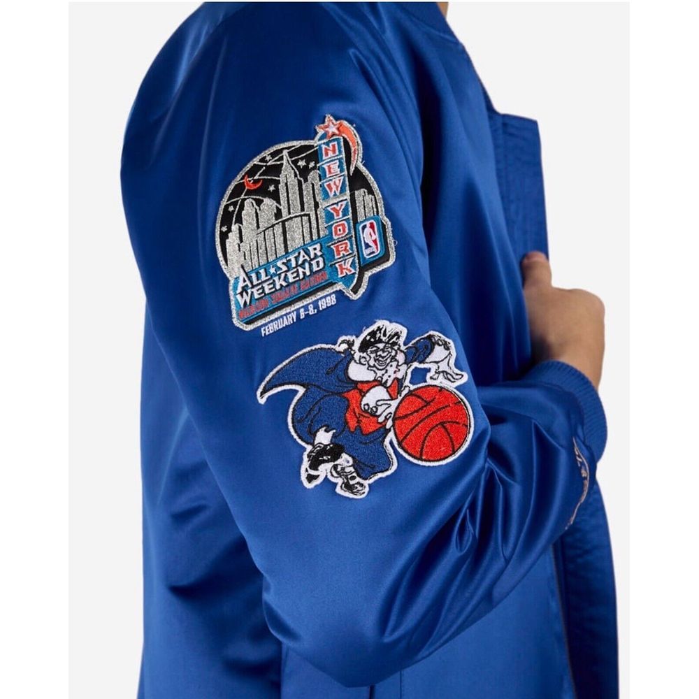 ✅Vintage Style NBA New York Knicks BlueSatin Basketball  Jacket SzL Mitchellness - Picture 3 of 4
